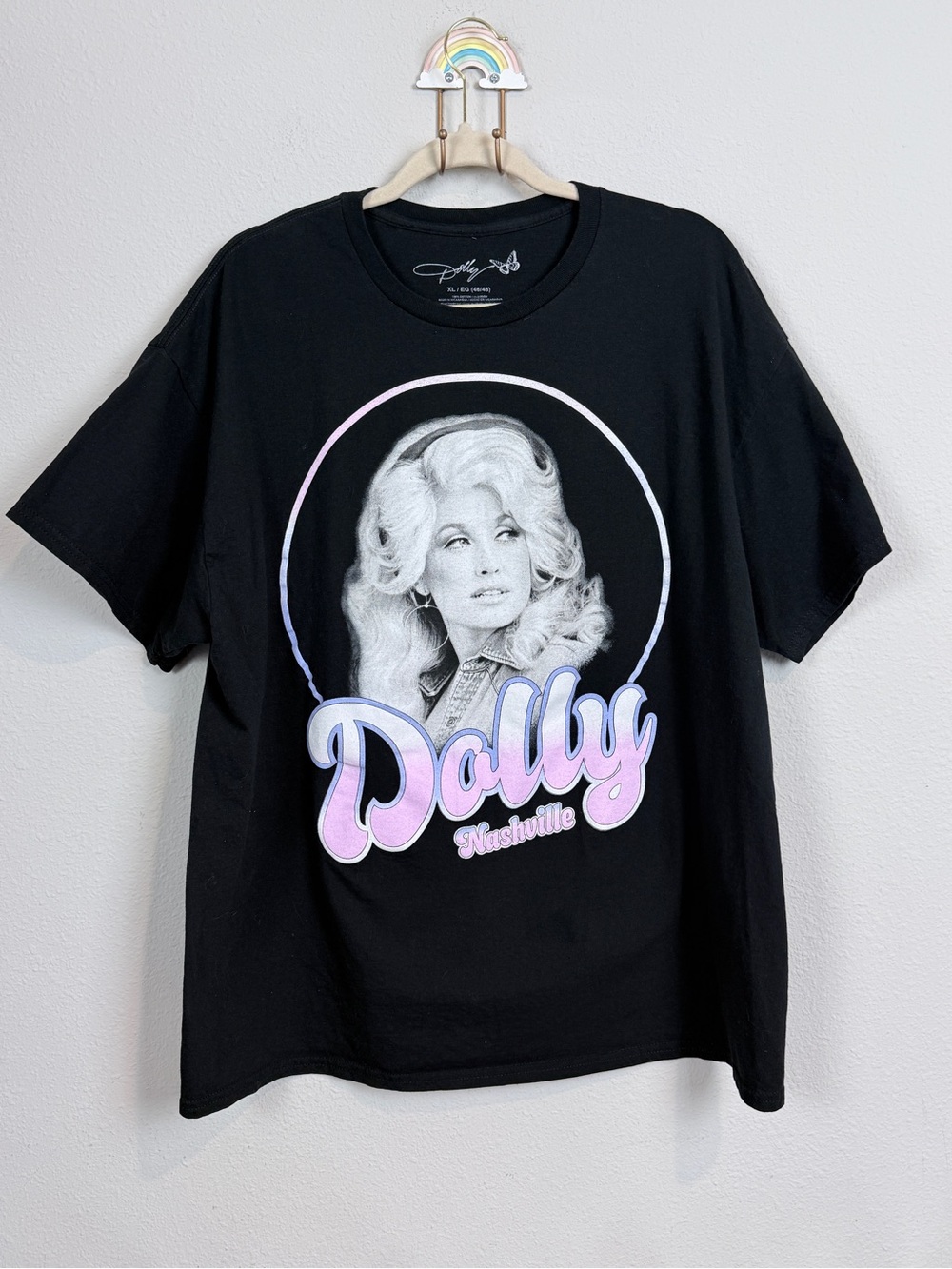 Dolly Parton Black Short Sleeve Graphic Portrait T-shirt XL